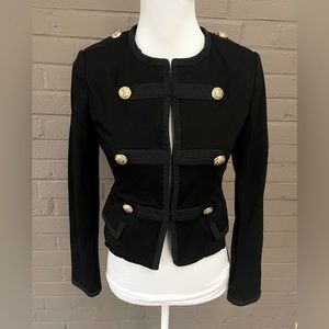 Express  black cropped military jacket XS